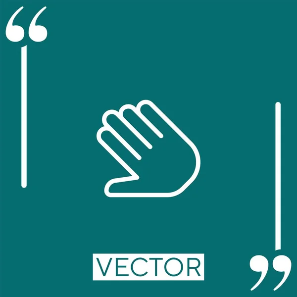 Hold Vector Icon Icono Lineal Línea Acariciada Editable — Vector de stock