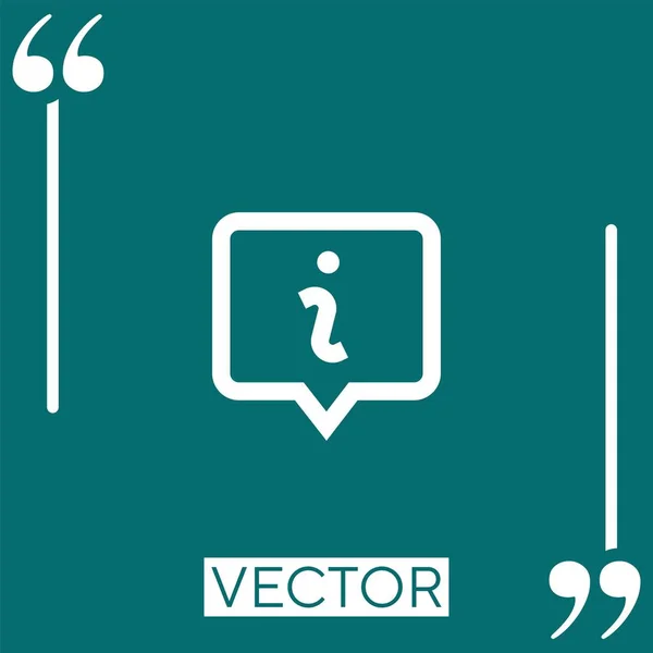 Info Vector Icon Icono Lineal Línea Acariciada Editable — Archivo Imágenes Vectoriales