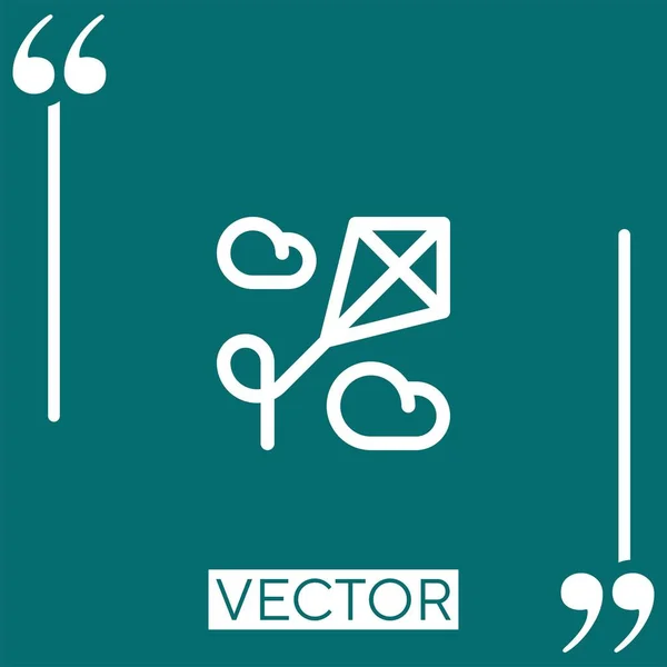 Icône Vectorielle Cerf Volant Icône Linéaire Ligne Caressée Modifiable — Image vectorielle