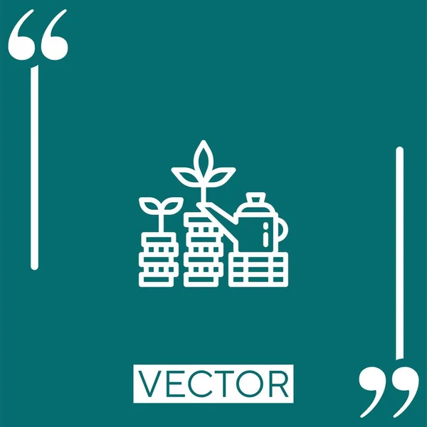 Icono Del Vector Crecimiento Del Dinero Icono Lineal Línea Acariciada — Vector de stock