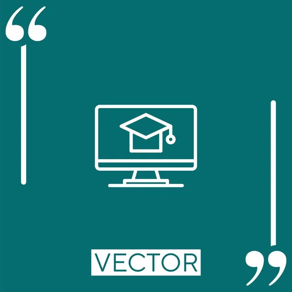 Icono Vector Aprendizaje Línea Icono Lineal Línea Acariciada Editable — Vector de stock