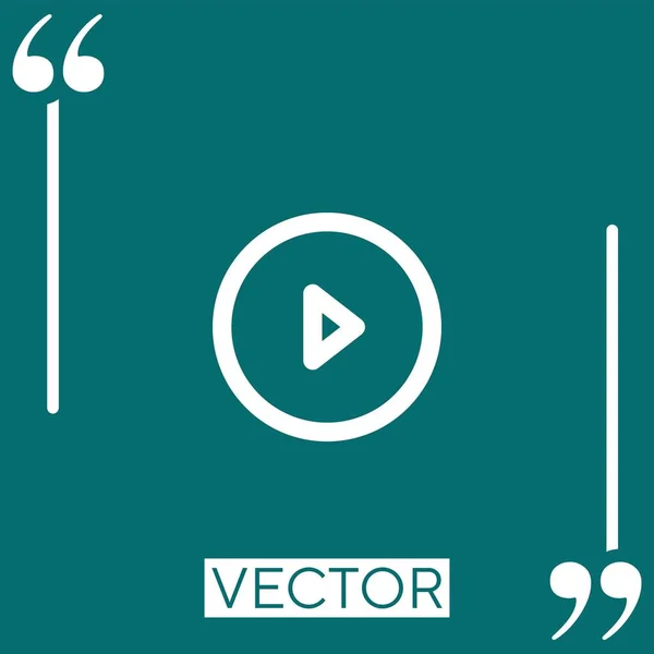Play Vektor Symbol Lineares Symbol Bearbeitbare Strichlinie — Stockvektor
