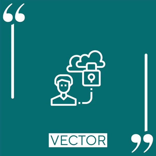 Privates Vektorsymbol Lineares Symbol Bearbeitbare Strichlinie — Stockvektor