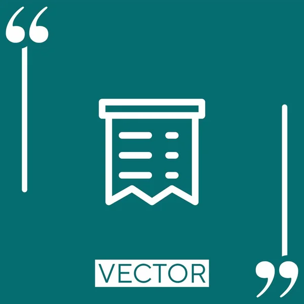 Ícone Vetor Recibo Ícone Linear Linha Encadeada Editável —  Vetores de Stock