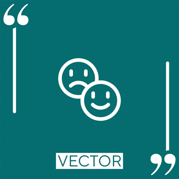 Review Vector Icon Icono Lineal Línea Acariciada Editable — Vector de stock