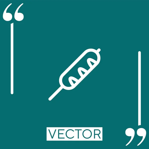 Icono Del Vector Salchicha Icono Lineal Línea Acariciada Editable — Vector de stock