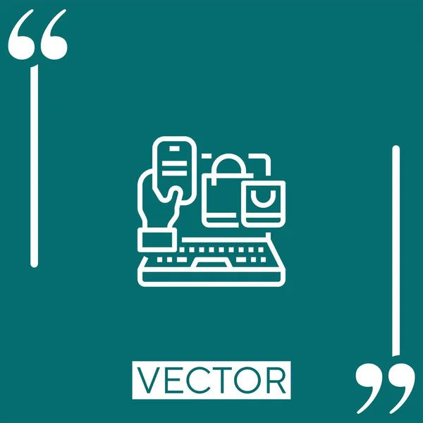 Icono Del Vector Compras Icono Lineal Línea Acariciada Editable — Archivo Imágenes Vectoriales