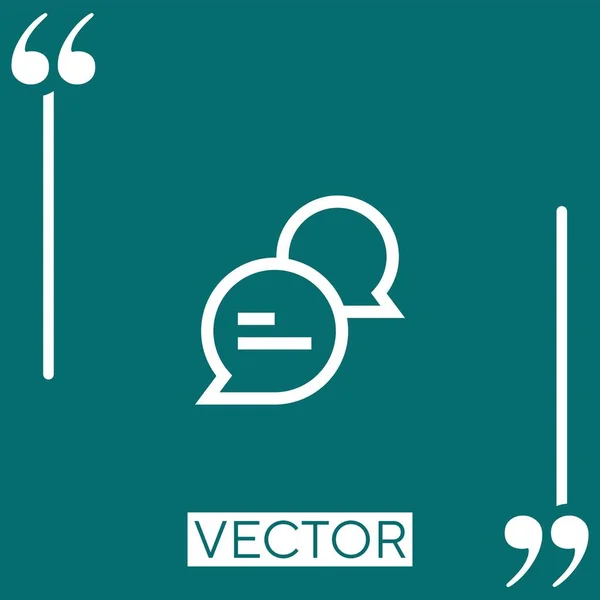 Ícone Vetor Bolha Chat Ícone Linear Linha Encadeada Editável — Vetor de Stock