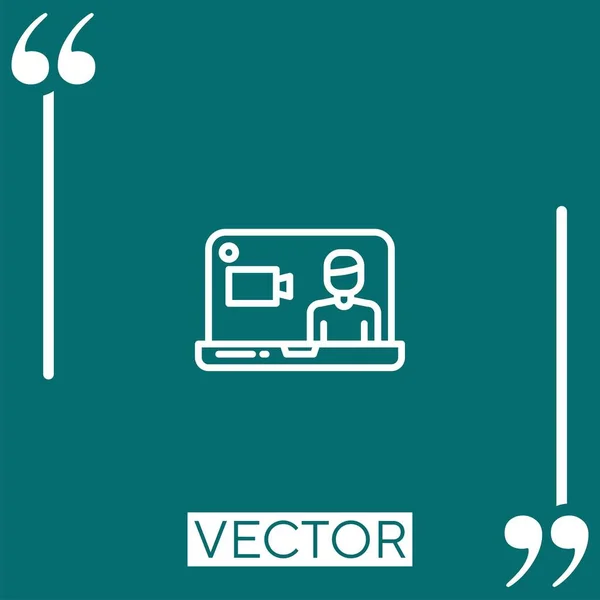 Ícone Vetor Registro Ícone Linear Linha Encadeada Editável — Vetor de Stock