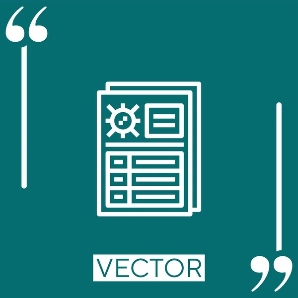 Report Vector Icon Linear Icon Редактируемая Линия — стоковый вектор