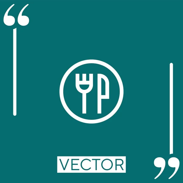 Ícone Vetor Restaurante Ícone Linear Linha Encadeada Editável — Vetor de Stock