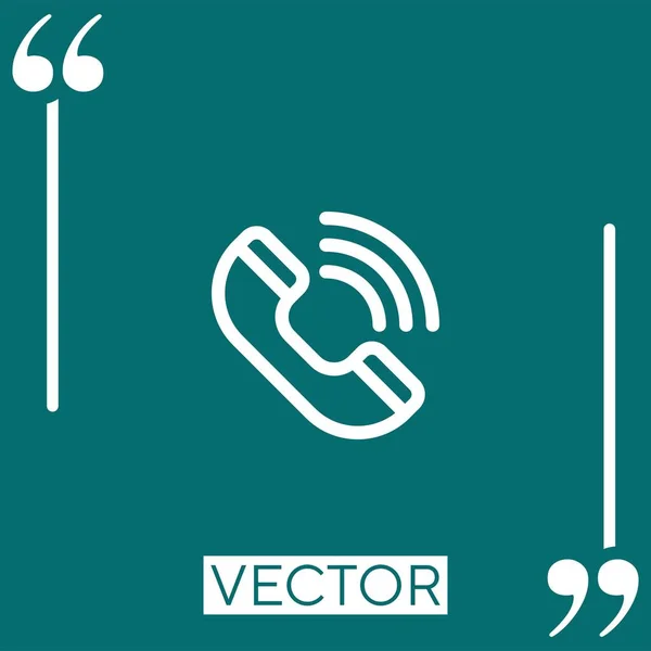 Telefon Vektor Symbol Lineares Symbol Bearbeitbare Strichlinie — Stockvektor