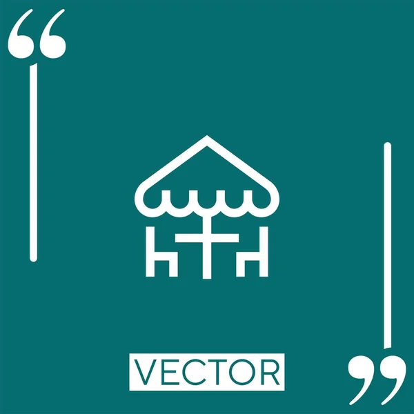 Ícone Vetorial Terraço Ícone Linear Linha Encadeada Editável — Vetor de Stock