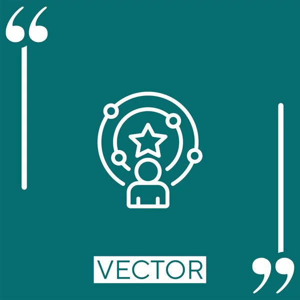 Pensamiento Vector Icono Icono Lineal Línea Acariciada Editable — Vector de stock