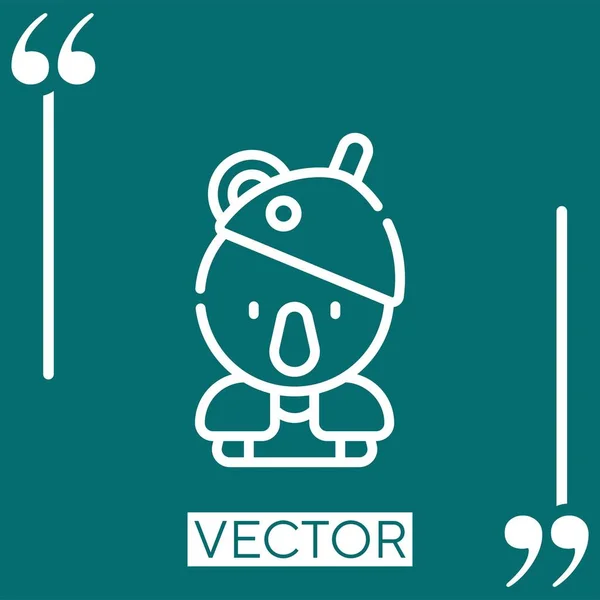 Icono Vector Hombre Hojalata Icono Lineal Línea Acariciada Editable — Archivo Imágenes Vectoriales