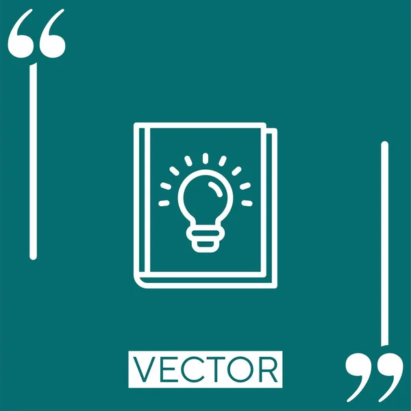 Livre Éducatif Icône Vectorielle Icône Linéaire Ligne Caressée Modifiable — Image vectorielle