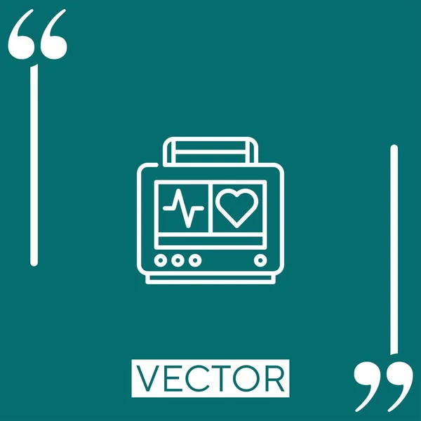 Electrocardiograma Vector Icono Icono Lineal Línea Acariciada Editable — Archivo Imágenes Vectoriales