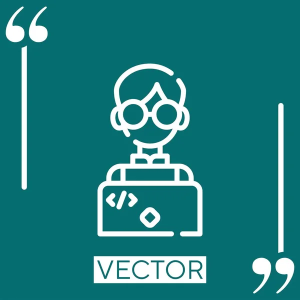 Ingeniero Icono Vectorial Icono Lineal Línea Acariciada Editable — Vector de stock