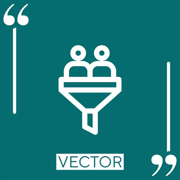 Filter Vector Icon Icono Lineal Línea Acariciada Editable — Vector de stock