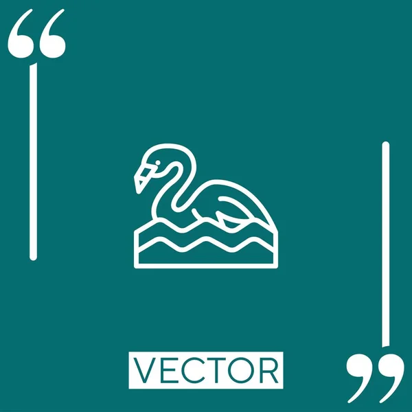 Flamingo Vektor Symbol Lineares Symbol Bearbeitbare Strichlinie — Stockvektor