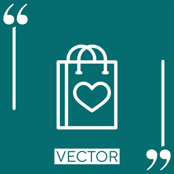 Geschenktüten Vektor Symbol Lineares Symbol Bearbeitbare Strichlinie — Stockvektor