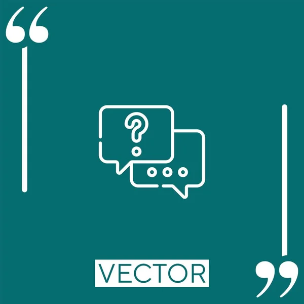 Interview Vektor Symbol Lineares Symbol Bearbeitbare Strichlinie — Stockvektor