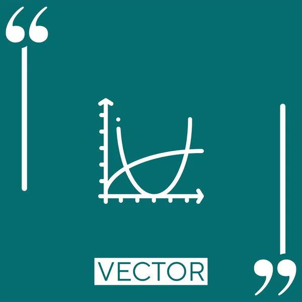 Line Chart Vector Icon Icono Lineal Línea Acariciada Editable — Vector de stock