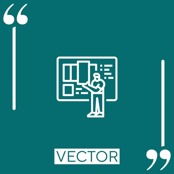 Planer Vektorsymbol Lineares Symbol Bearbeitbare Strichlinie — Stockvektor