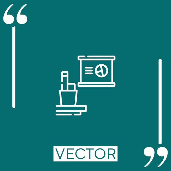 Ícone Vetorial Apresentação Ícone Linear Linha Encadeada Editável — Vetor de Stock