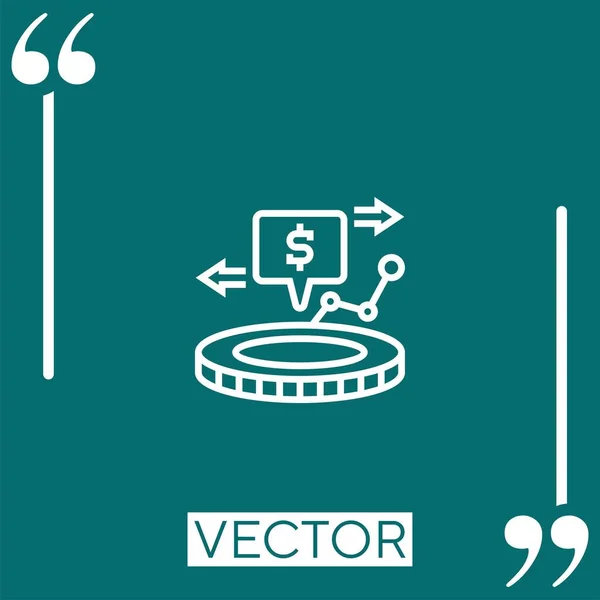 Return Investment Vektorsymbol Lineares Symbol Bearbeitbare Strichlinie — Stockvektor