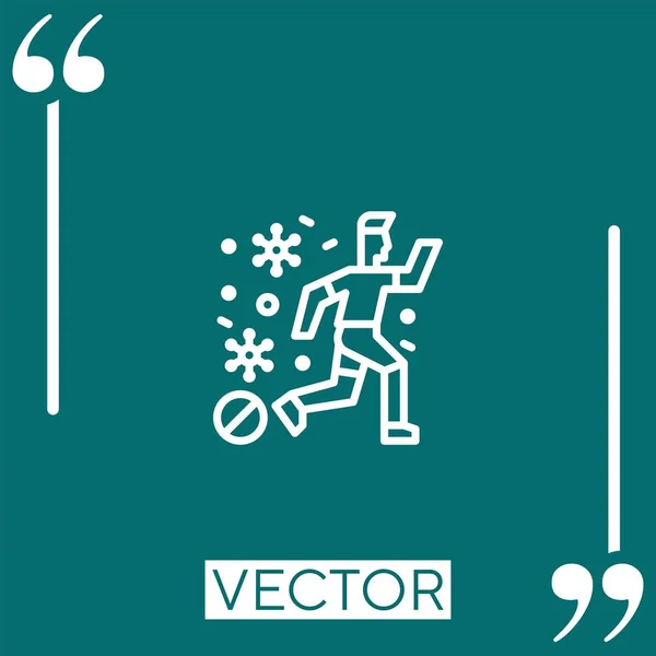Laufendes Vektorsymbol Lineares Symbol Bearbeitbare Strichlinie — Stockvektor