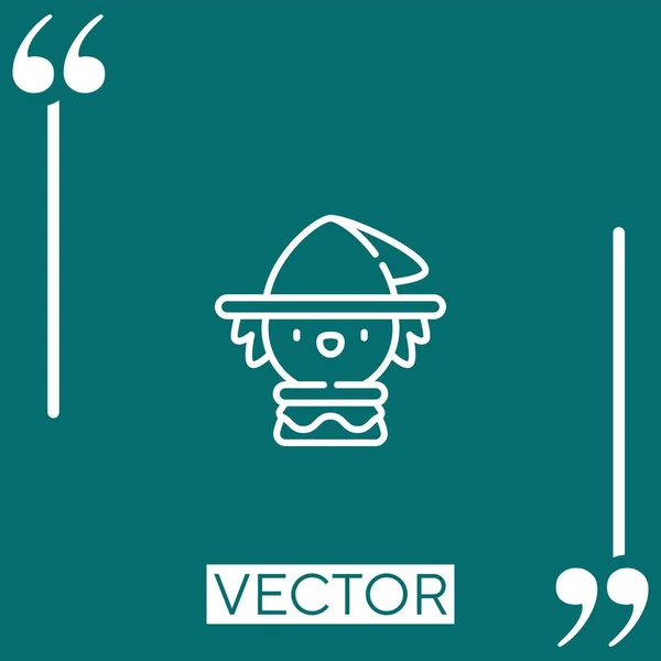 Espantapájaros Vector Icono Lineal Línea Acariciada Editable — Vector de stock