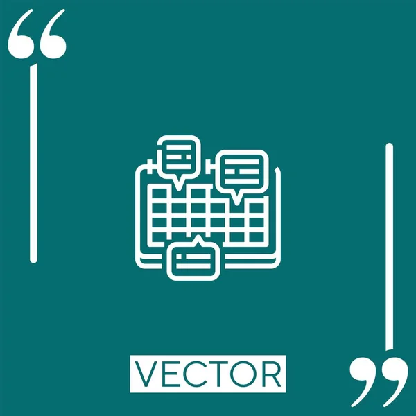 Иконка Линейного Отображения Вектора Редактируемая Линия — стоковый вектор