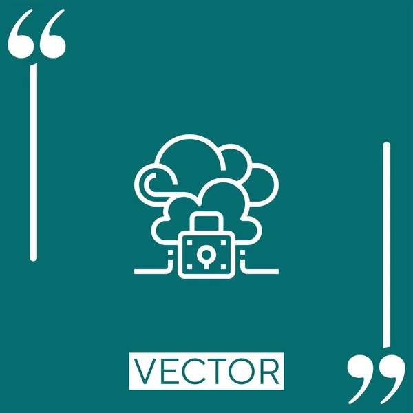 Icono Vector Seguridad Icono Lineal Línea Acariciada Editable — Vector de stock