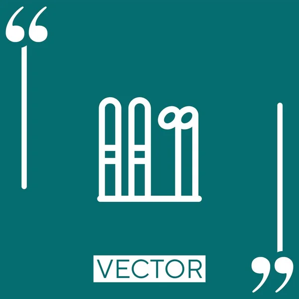 Icône Vectorielle Ski Icône Linéaire Ligne Caressée Modifiable — Image vectorielle