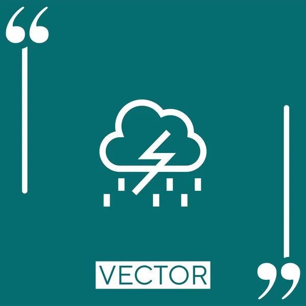 Tormenta Vector Icono Icono Lineal Línea Acariciada Editable — Vector de stock