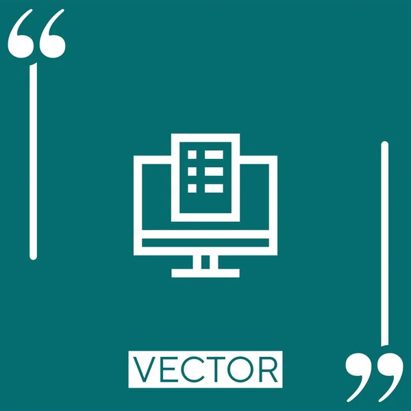 Ícone Vetor Teste Ícone Linear Linha Encadeada Editável — Vetor de Stock