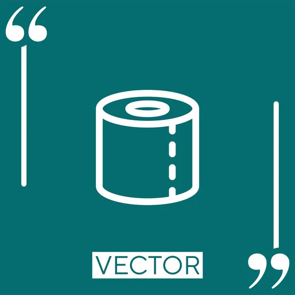 Toalettpapper Vektor Ikon Linjär Ikon Redigerbar Streckad Linje — Stock vektor