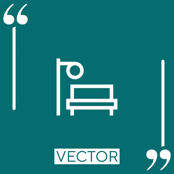 Eisenbahnhaltestelle Vektorsymbol Lineares Symbol Bearbeitbare Strichlinie — Stockvektor