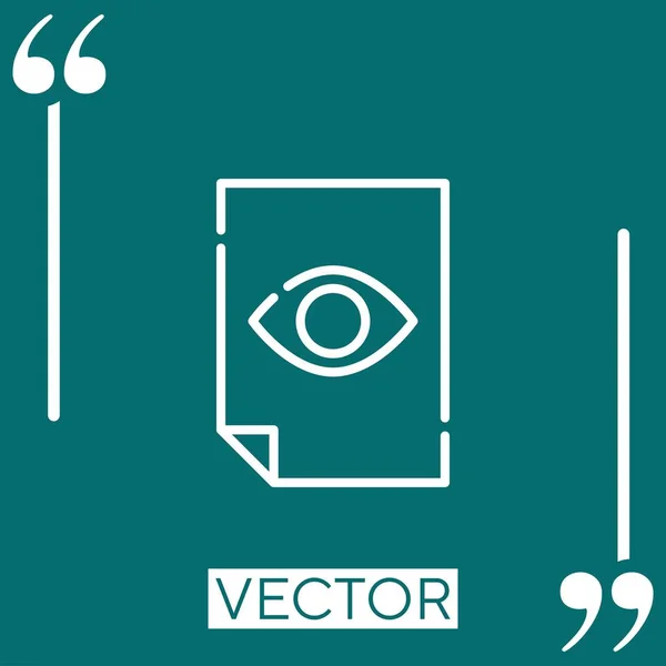 Icono Vector Visibilidad Icono Lineal Línea Acariciada Editable — Vector de stock