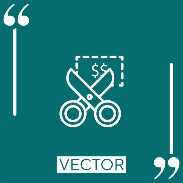 Voucher Vector Icon Ícone Linear Linha Encadeada Editável —  Vetores de Stock