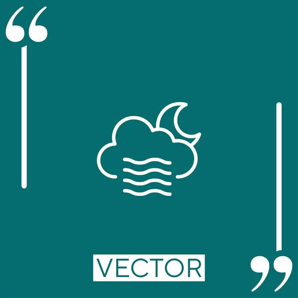 Icono Del Vector Ventoso Icono Lineal Línea Acariciada Editable — Archivo Imágenes Vectoriales