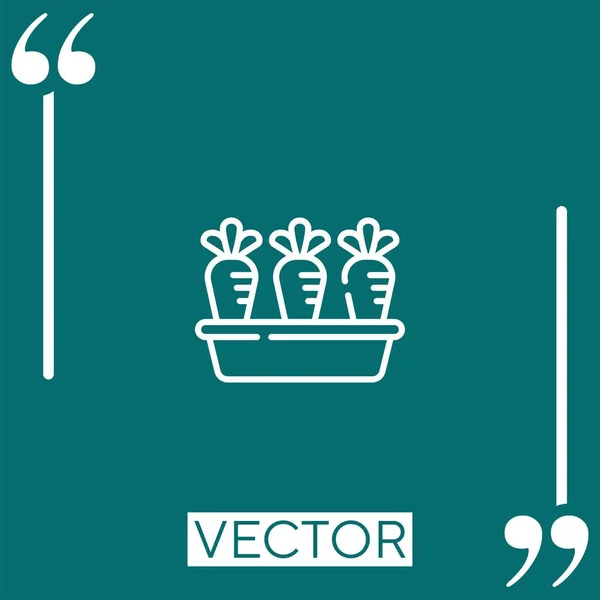 Линейная Иконка Морковного Вектора Редактируемая Линия — стоковый вектор
