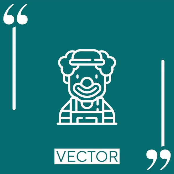 Clown Vektor Symbol Lineares Symbol Bearbeitbare Strichlinie — Stockvektor