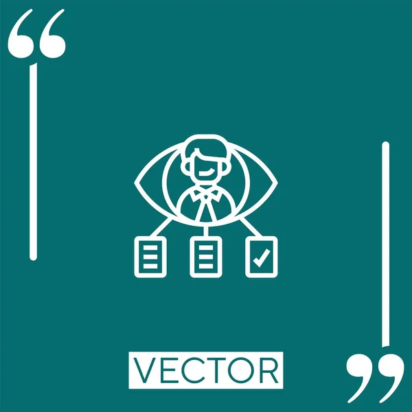 Consultar Icono Vectorial Icono Lineal Línea Acariciada Editable — Vector de stock