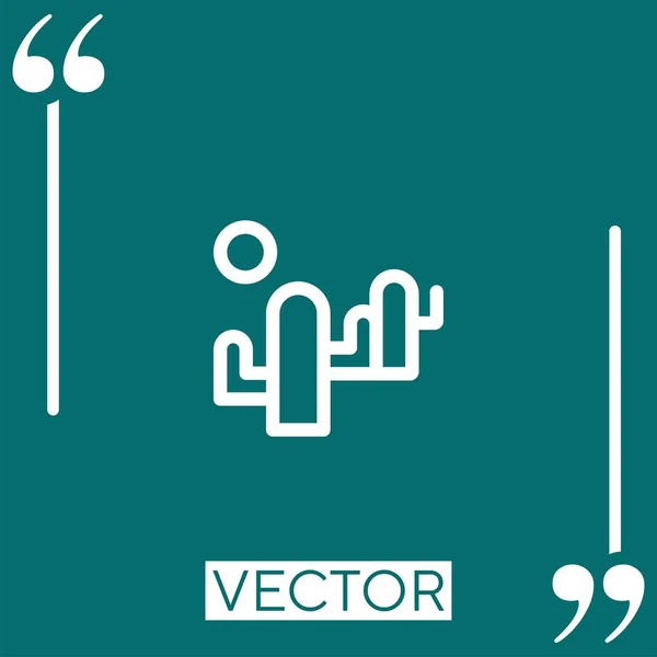 Ícone Vetor Deserto Ícone Linear Linha Encadeada Editável — Vetor de Stock