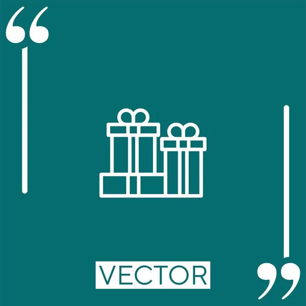 Иконка Вектора Подарков Линейная Редактируемая Линия — стоковый вектор