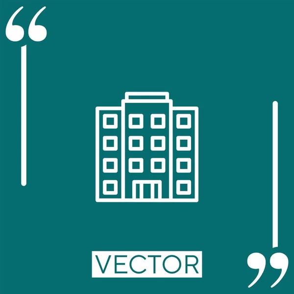 Icône Vectorielle Hôtel Icône Linéaire Ligne Caressée Modifiable — Image vectorielle