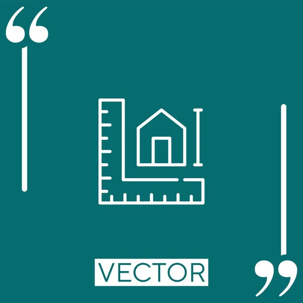 Diseño Casa Icono Vectorial Icono Lineal Línea Acariciada Editable — Archivo Imágenes Vectoriales