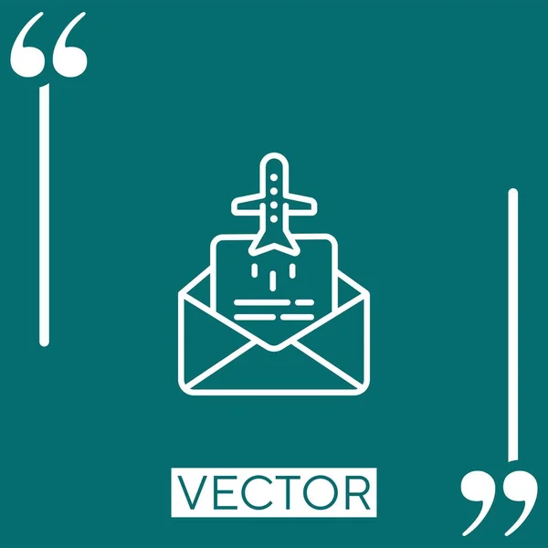 Icône Vectorielle Mail Icône Linéaire Ligne Caressée Modifiable — Image vectorielle